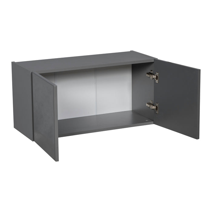 Wallkitchens Wood Grey Glossy Wall Cabinet Grey Glossy 2