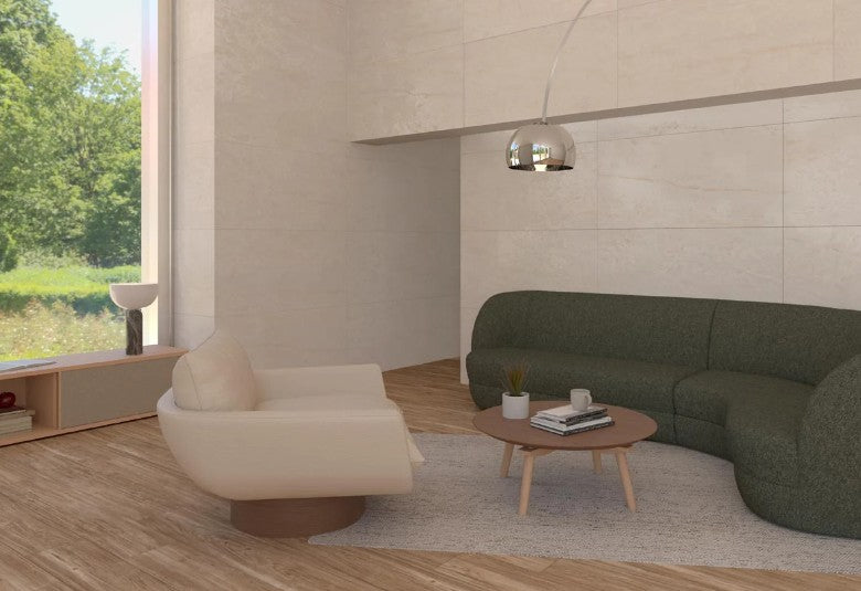 Naica Crema Porcelain Tile - Natural