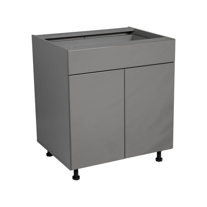 Wallkitchens Wood Grey Glossy Base Cabinet Grey Glossy 1