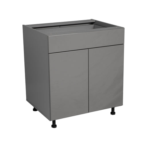 Wallkitchens Wood Grey Glossy Base Cabinet Grey Glossy 1