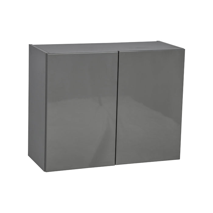 Wallkitchens Wood Grey Glossy Wall Cabinet Grey Glossy 1