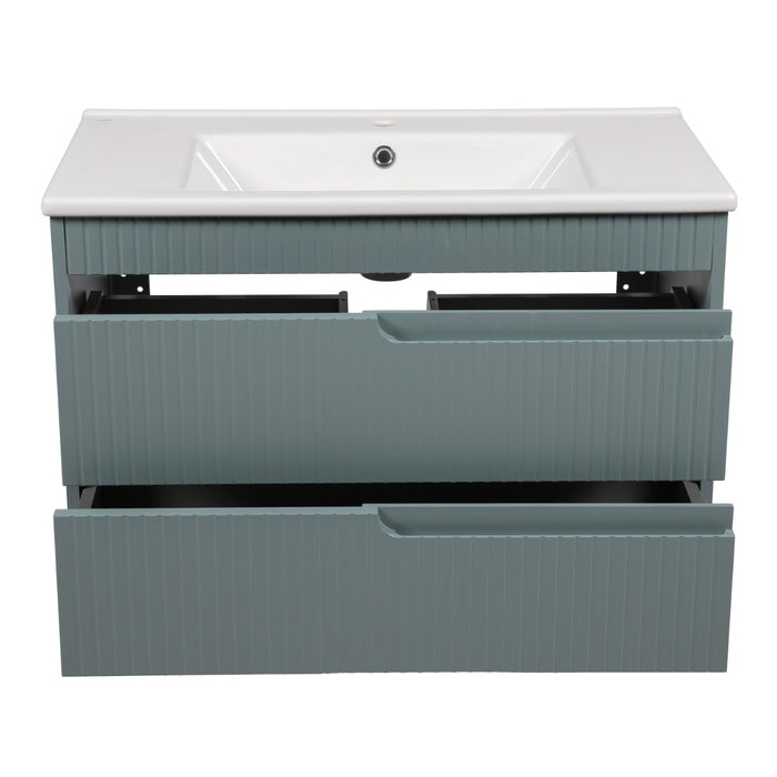 Judi Wood Light Green Bathroom Vanity Light Green 4