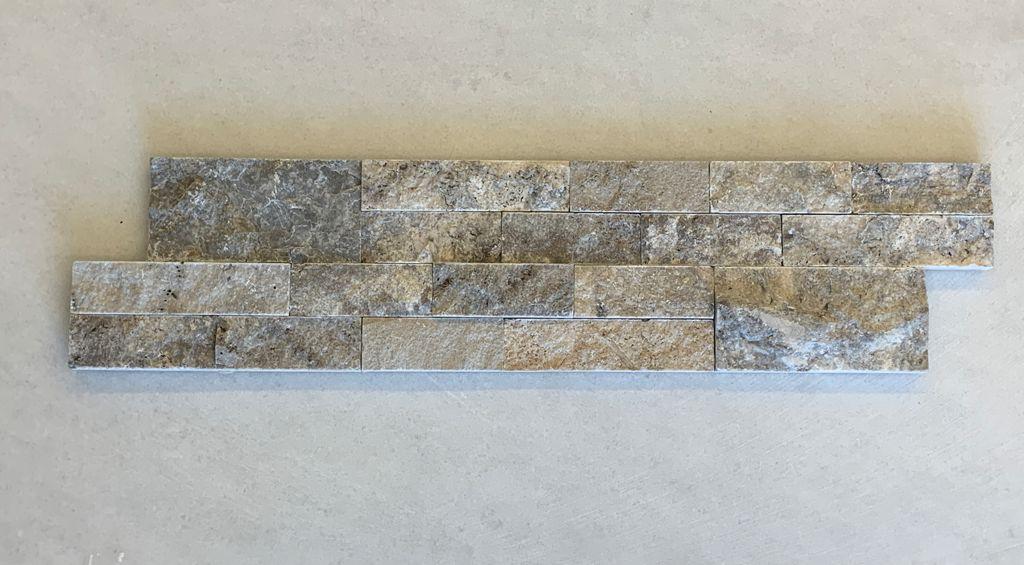 Titanium Split Face Travertine Ledger Panel - 6" x 24" 3