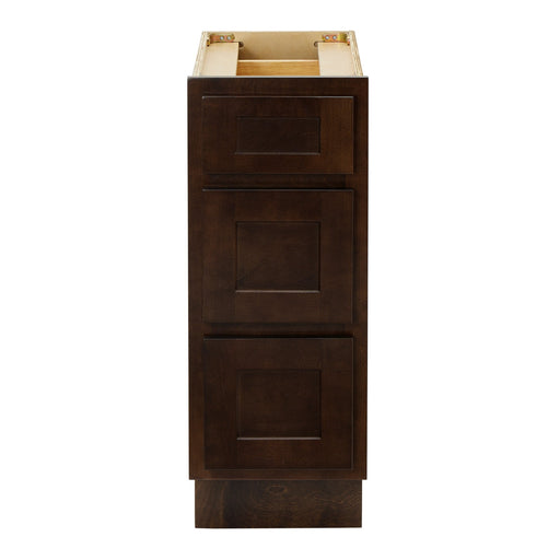 CVD Brown Wood Freestanding 3 Drawers Bathroom Cabinet - 12" x 32.5" 1