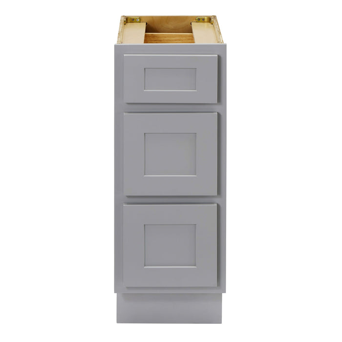 CVD Grey Wood Freestanding 3 Drawers Bathroom Cabinet - 12" x 32.5" 1