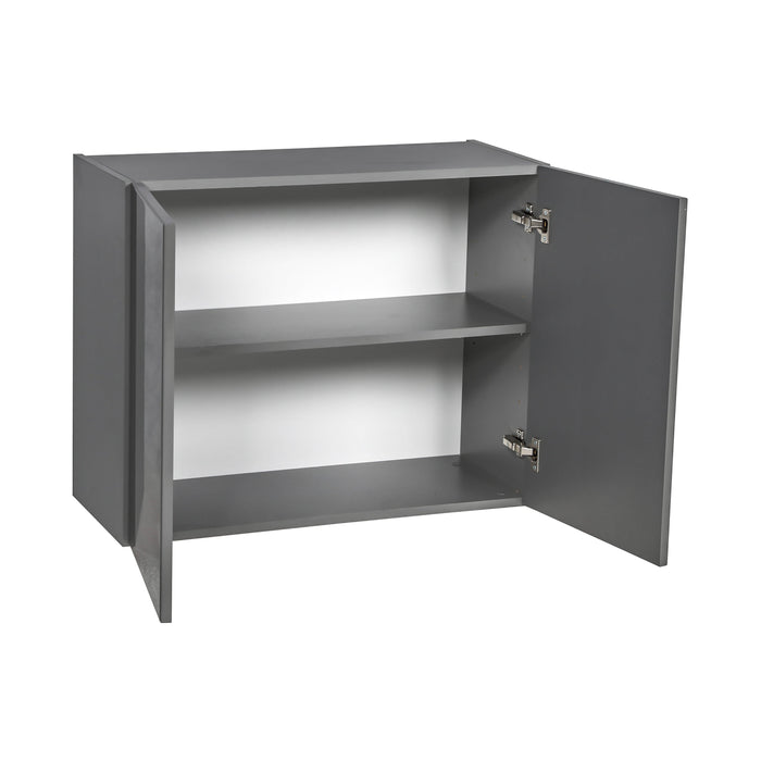 Wallkitchens Wood Grey Glossy Wall Cabinet Grey Glossy 2
