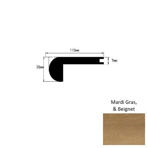 French Quarter Mardi Gras, & Beignet Luxury Vinyl Moulding / Trim - 94" Flush Stair Nose