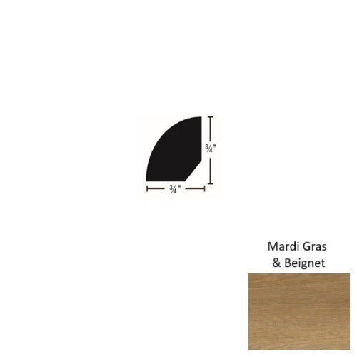 French Quarter Mardi Gras & Beignet Luxury Vinyl Moulding / Trim - 94" Quarter Round