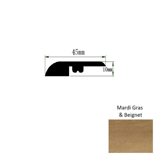 French Quarter Mardi Gras & Beignet Luxury Vinyl Moulding / Trim - 94" Reducer