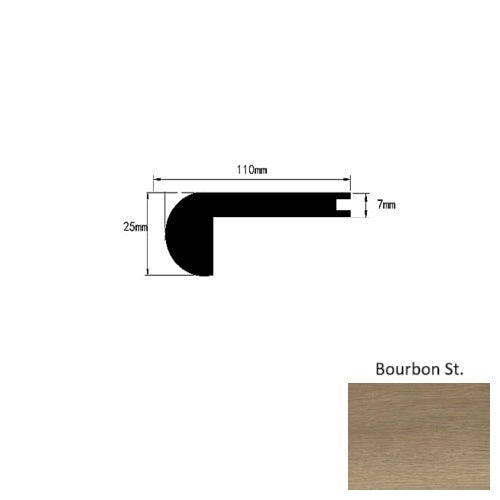 French Quarter Bourbon St. Luxury Vinyl Moulding / Trim - 94" Flush Stair Nose