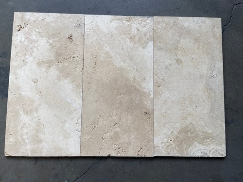 Alabastrino Tumbled Travertine Tile - 12" x 24" x 1/2" 2