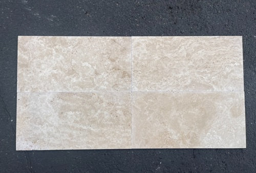Alabastrino Tumbled Travertine Tile - 12" x 24" x 1/2"