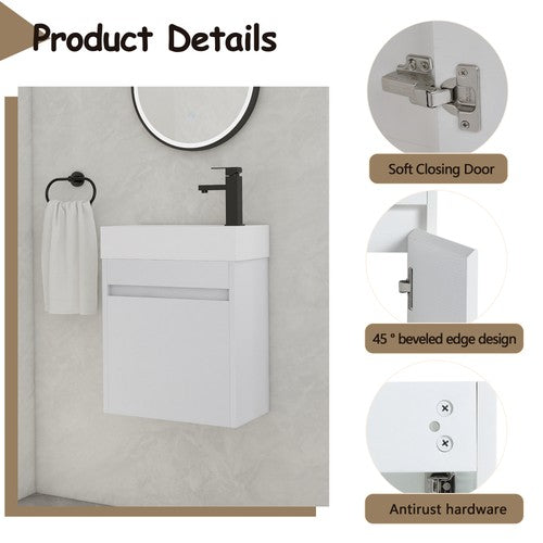 Plywood White Straight Grain Bathroom Vanity White Straight Grain 9