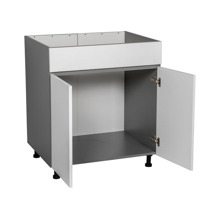 Wallkitchens Wood White Glossy Sink Base Cabinet White Glossy 2