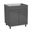 Wallkitchens Wood Grey Glossy Sink Base Cabinet Grey Glossy 1