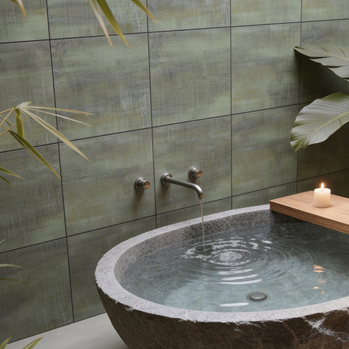 Fusione Reggia Porcelain Green Tile Satin 5