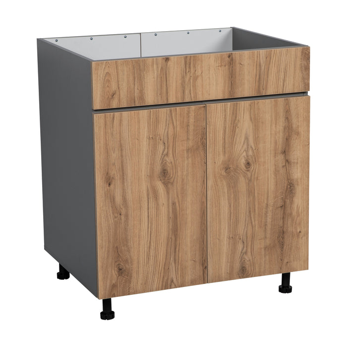 Wallkitchens Wood Natural Teak  Sink Base Cabinet Natural Teak 1