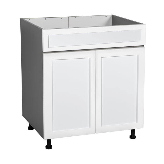 Wallkitchens Wood White Matte Sink Base Cabinet White Matte 1