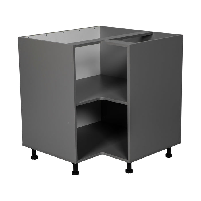 Wallkitchens Wood Grey  Corner Lazy Susan Base Cabinet Grey 1