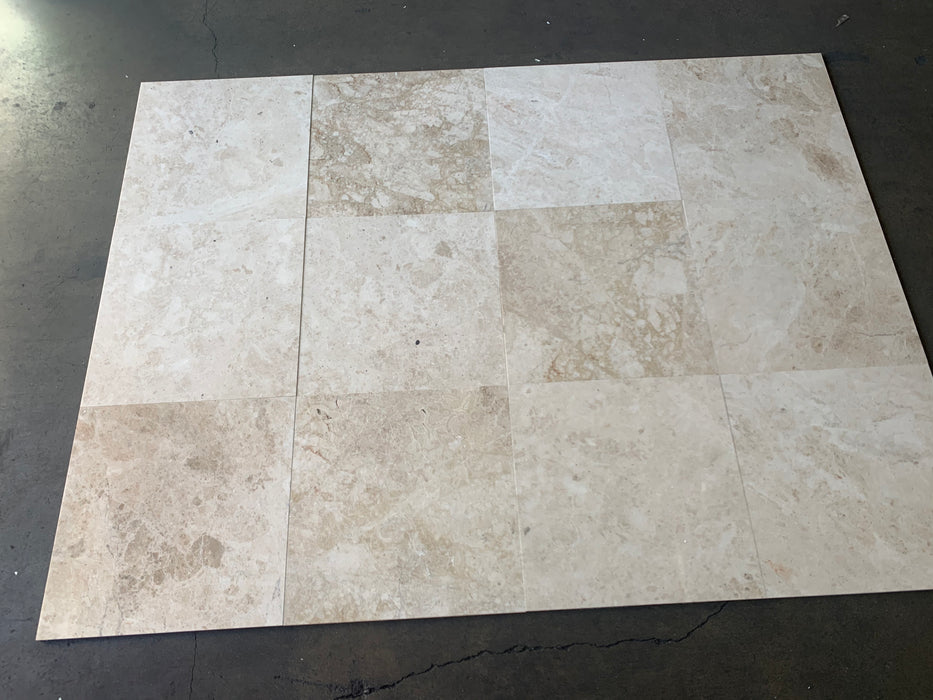 Cappuccino Honed Marble Tile - 18" x 18" x 1/2"