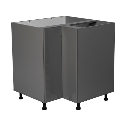 Wallkitchens Wood Grey Glossy Corner Lazy Susan Base Cabinet Grey Glossy 1