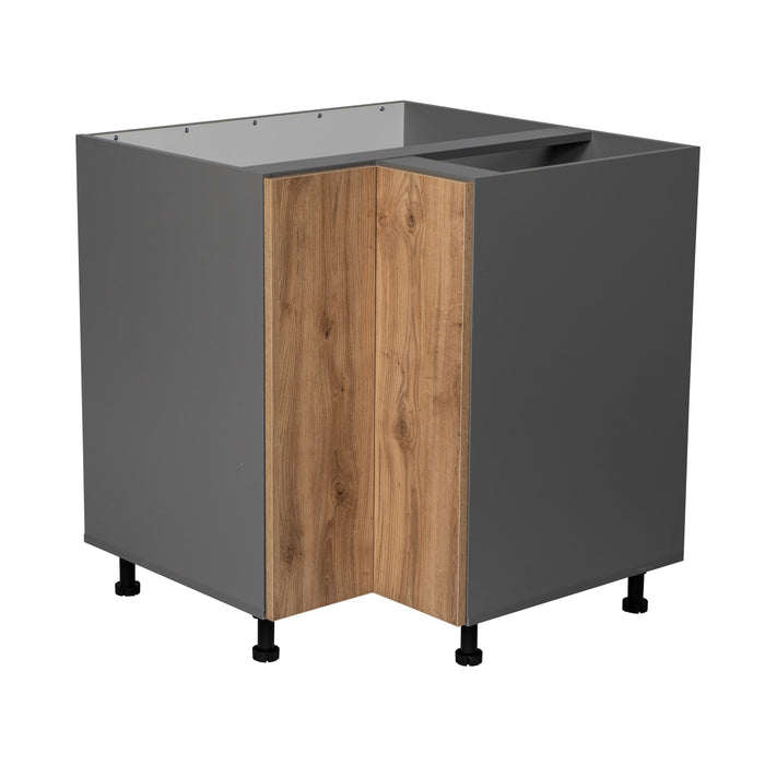 Wallkitchens Wood Natural Teak  Corner Lazy Susan Base Cabinet Natural Teak 1