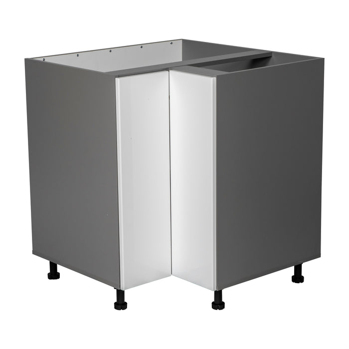 Wallkitchens Wood White Glossy Corner Lazy Susan Base Cabinet White Glossy 1