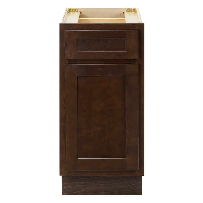 CVD Brown Wood Freestanding 1 Drawer Bathroom Cabinet - 15" x 32.5" 1