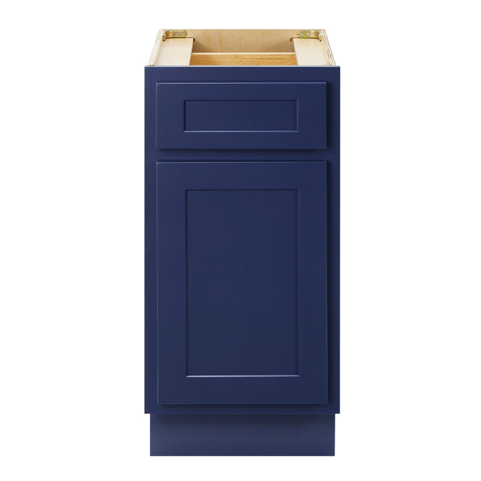 CVD Blue Wood Freestanding 1 Drawer Bathroom Cabinet - 15" x 32.5" 1