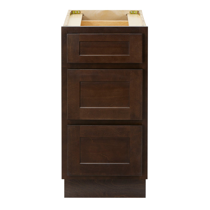 CVD Brown Wood Freestanding 3 Drawers Bathroom Cabinet - 15" x 32.5" 1