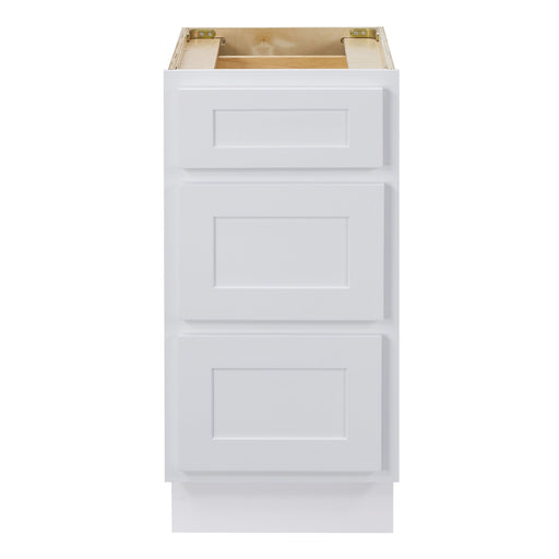 CVD White Wood Freestanding 3 Drawers Bathroom Cabinet - 15" x 32.5" 1
