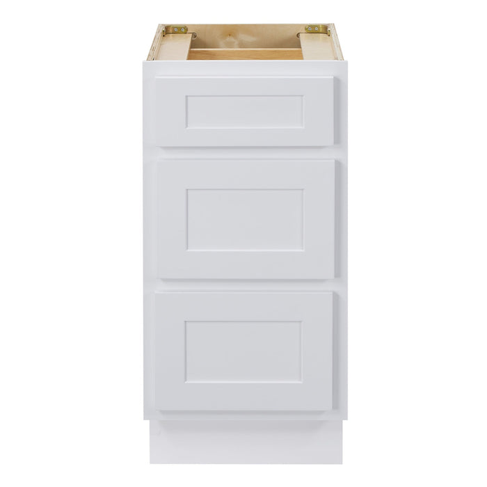 CVD White Wood Freestanding 3 Drawers Bathroom Cabinet - 15" x 32.5" 1