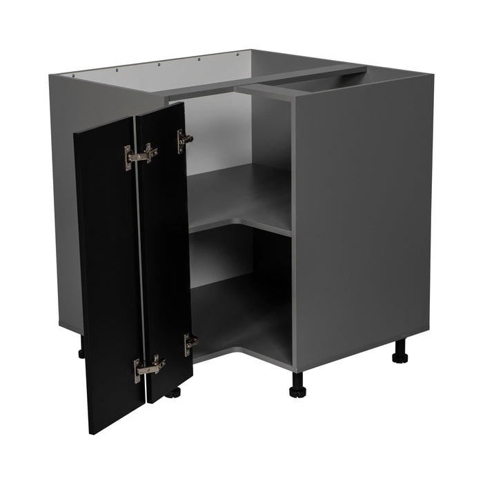 Wallkitchens Wood Black Matte Corner Lazy Susan Base Cabinet Black Matte 2