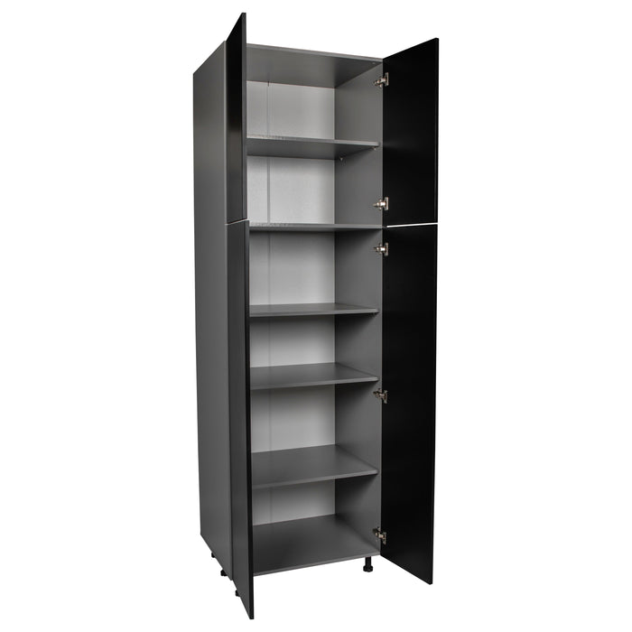 Wallkitchens Wood Black Matte Pantry Cabinet Black Matte 2