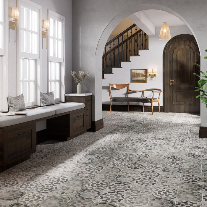 Laverton Porcelain Octagon Deco Sombra with Grafito Tile Matte 2
