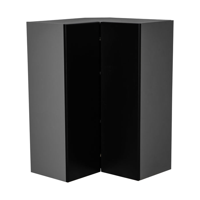 Wallkitchens Wood Black Matte Diagonal Corner Wall Cabinet Black Matte 1
