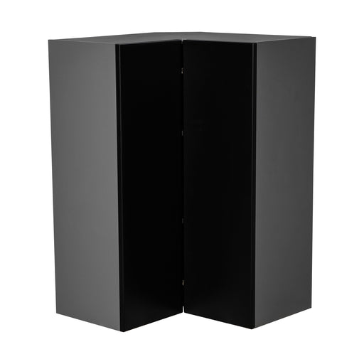 Wallkitchens Wood Black Matte Diagonal Corner Wall Cabinet Black Matte 1