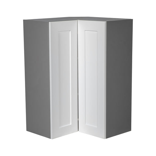 Wallkitchens Wood White Matte Diagonal Corner Wall Cabinet White Matte 1