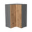 Wallkitchens Wood Natural Teak  Diagonal Corner Wall Cabinet Natural Teak 1