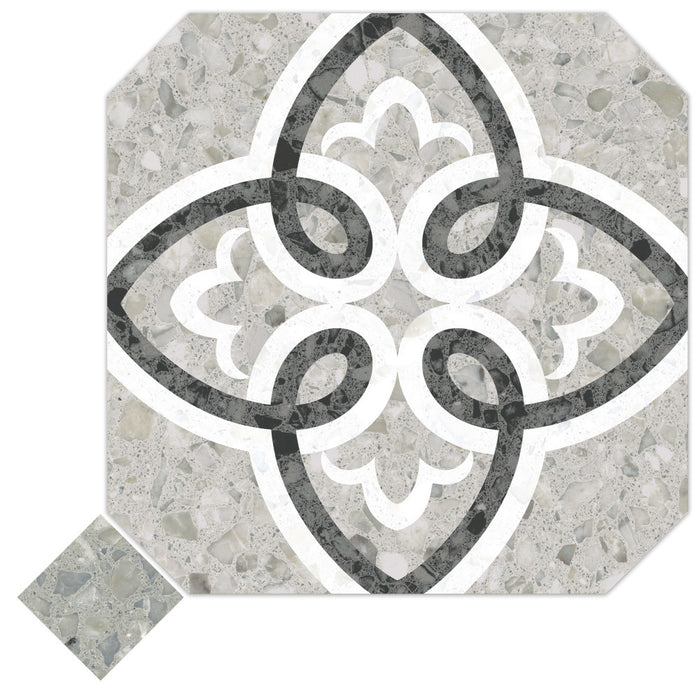 Riviera Porcelain Octagon Garde Gris with Taco Verde Tile Matte 3