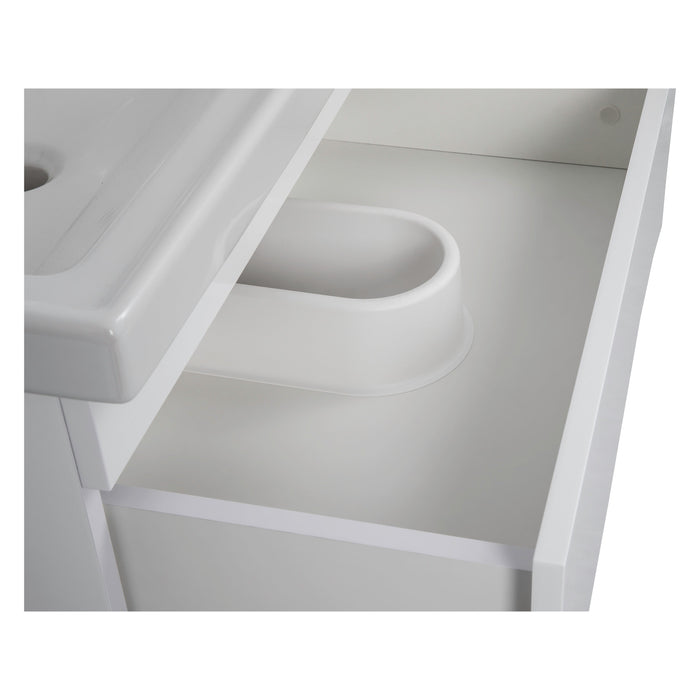 Wave Wood White Glossy Bathroom Vanity White Glossy 5
