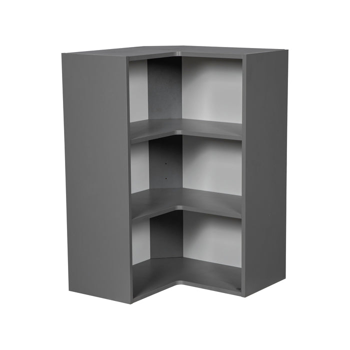 Wallkitchens Wood Grey  Diagonal Corner Wall Cabinet Grey 1