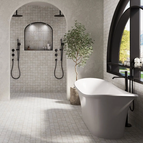 European Countryside Mosaic Brushed & Tumbled Marble