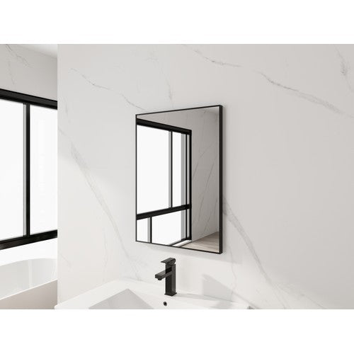 Glass Black Bathroom Mirror Black 2