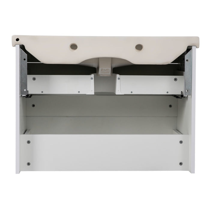 Wave Wood White Glossy Bathroom Vanity White Glossy 6