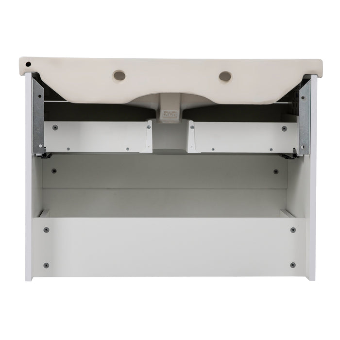 Wave Wood White Glossy Bathroom Vanity White Glossy 4