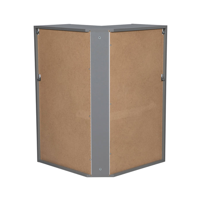 Wallkitchens Wood Grey  Diagonal Corner Wall Cabinet Grey 2