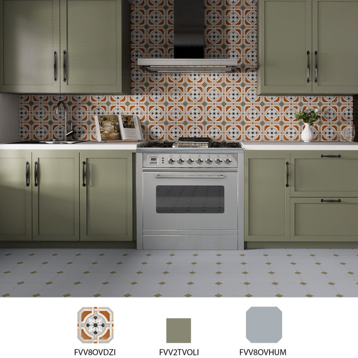 Vaudeville Porcelain Octagon Humo with Taco Oliva Tile Matte 5