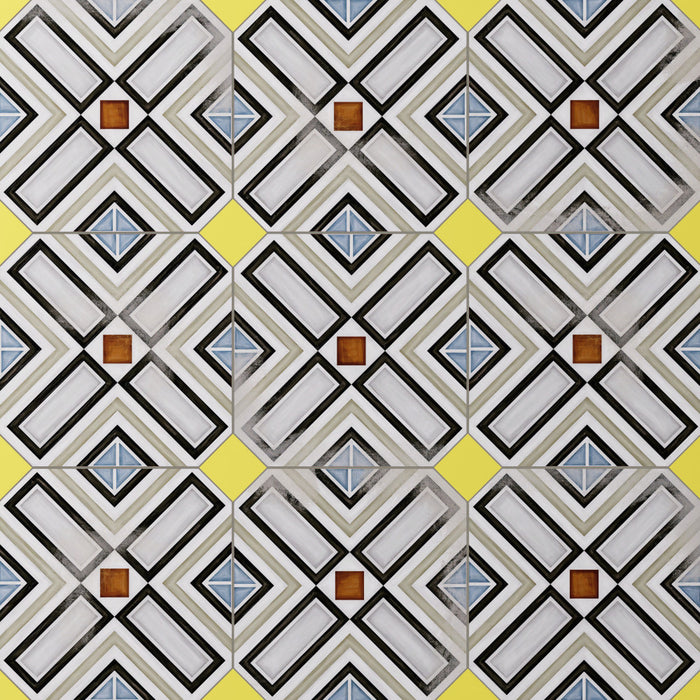 Vaudeville Porcelain Octagon Deco Ritter with Taco Lima Tile Matte 1