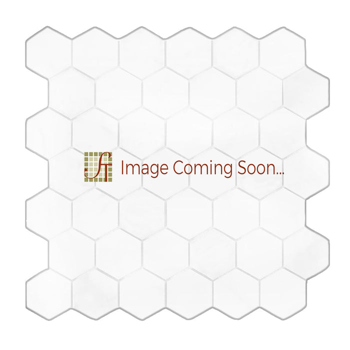 Full Sheet Sample - Porceluxe Therma Bianco Hexagon Porcelain Mosaic - 2" x 2" x 3/8" Polished